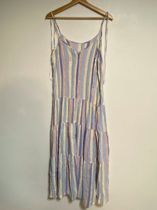 Joe Fresh Striped Tiered Midi Dress XS NWT - Picture 2 of 11